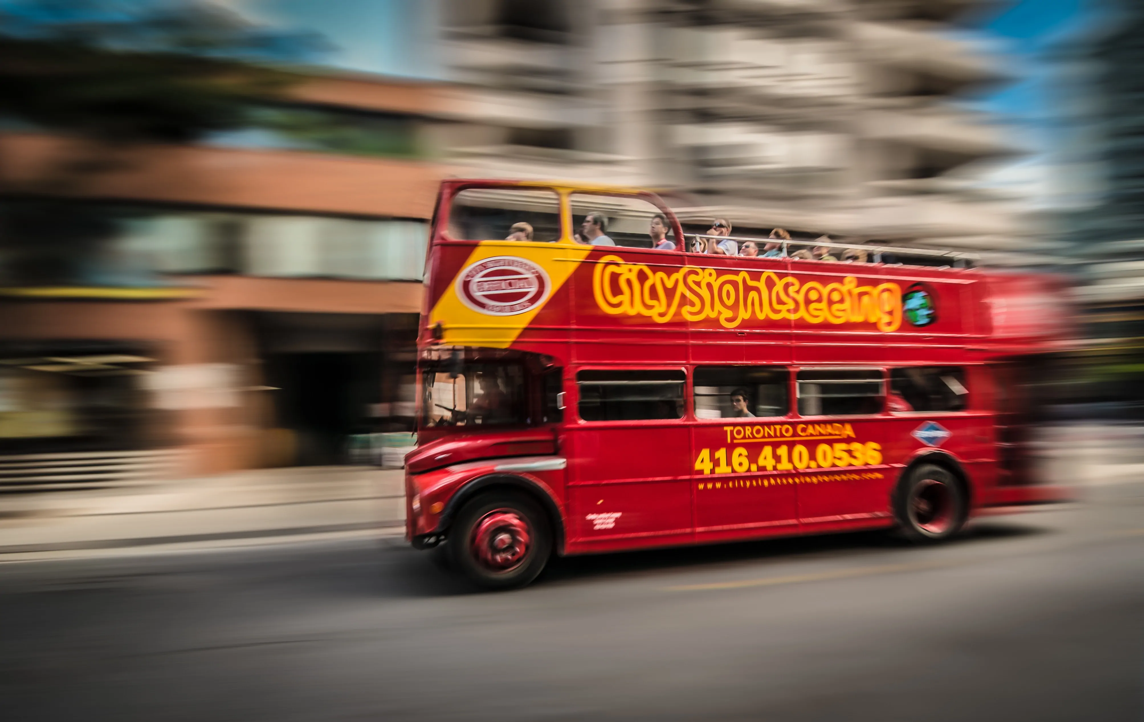 TripAdvisor red double decker sightseeing bus