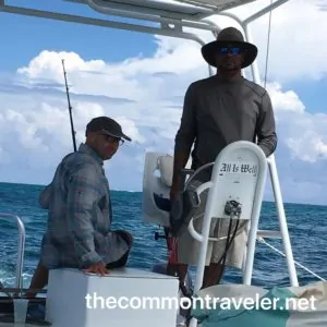 San Pedro fishing from catamaran
