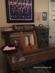 Water station at Levante Taproom