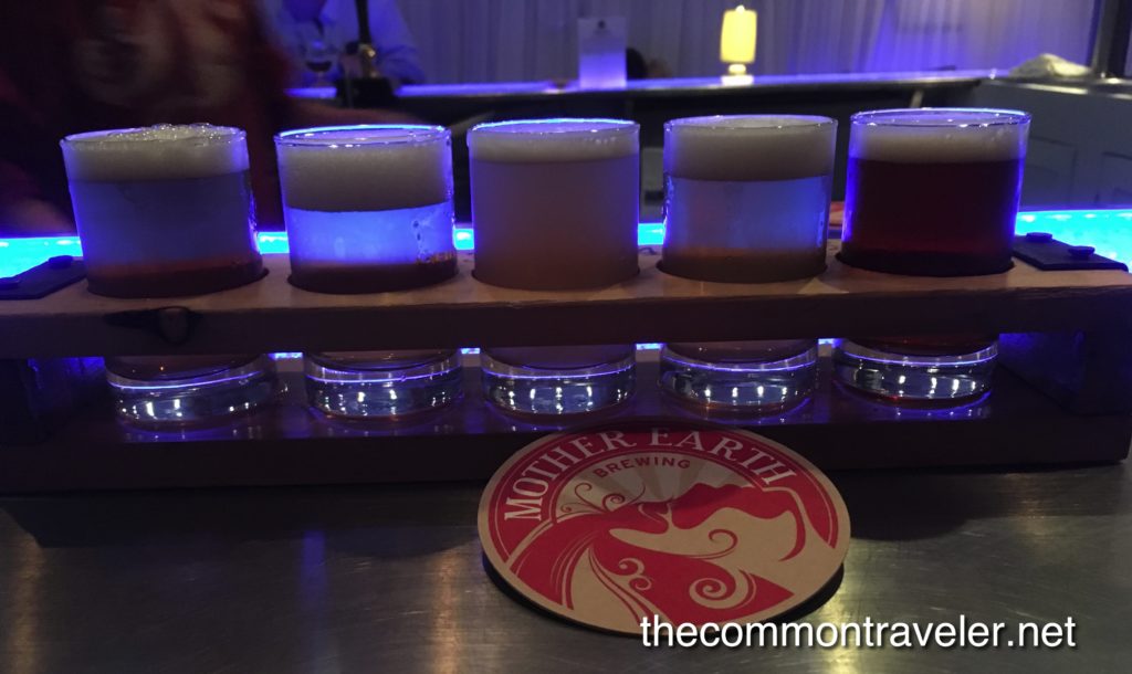 Mother Earth Brewing flight of beer