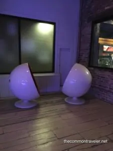 pod chairs at Mother Earth Brewing