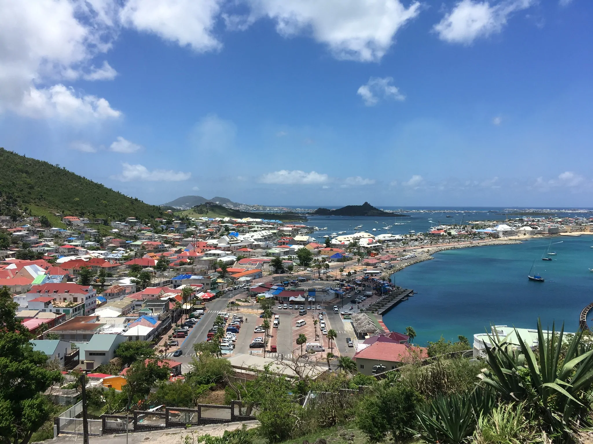 The Best Things to Do in St Marteen on a Port Day featured by top US travel blog, The Common Traveler: St. Maarten City of Marigot from Fort Louis