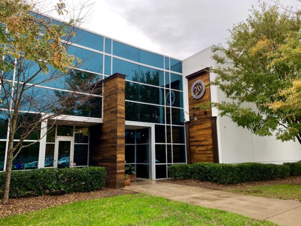 glass and wood building; Twenty-six acres Brewing Company, Concord, NC