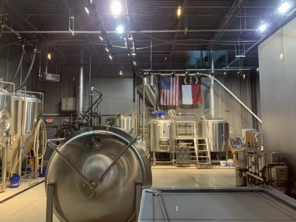 brewing room at Twenty-Six Acres Brewing in Concord, NC