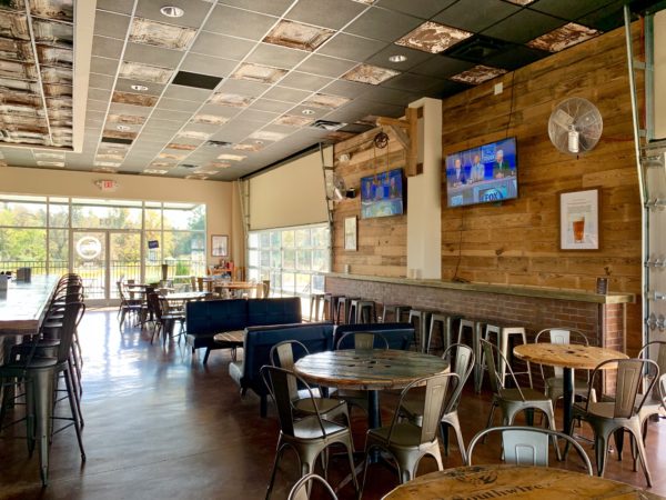 inside bar area with wooden walls