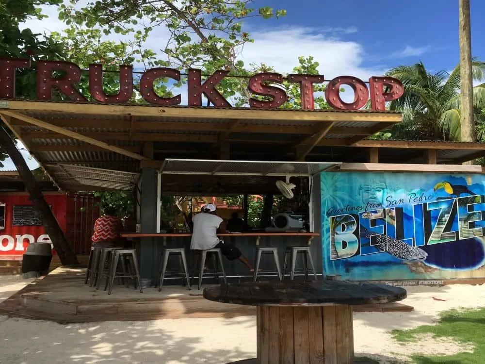 The Best Restaurants in San Pedro Belize featured by top travel blog, The Common Traveler; truck stop