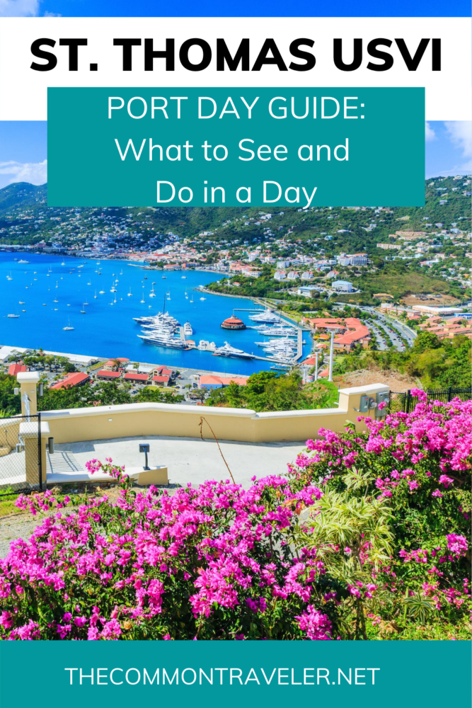 How to Enjoy St. Thomas' Beaches and other sights on a cruise port day. Tips on getting to St. Thomas' beaches during a port day. Tips on how to get around the island. Sightseeing options for the history lover and adventure seeker too! #stthomas #caribbean #stthomasusvi #stthomastravel #stthomasbeaches #caribbeantravel #caribbeanislands #caribbeanadventure #thecommontraveler #cruise #caribbeancruise #usvibeaches