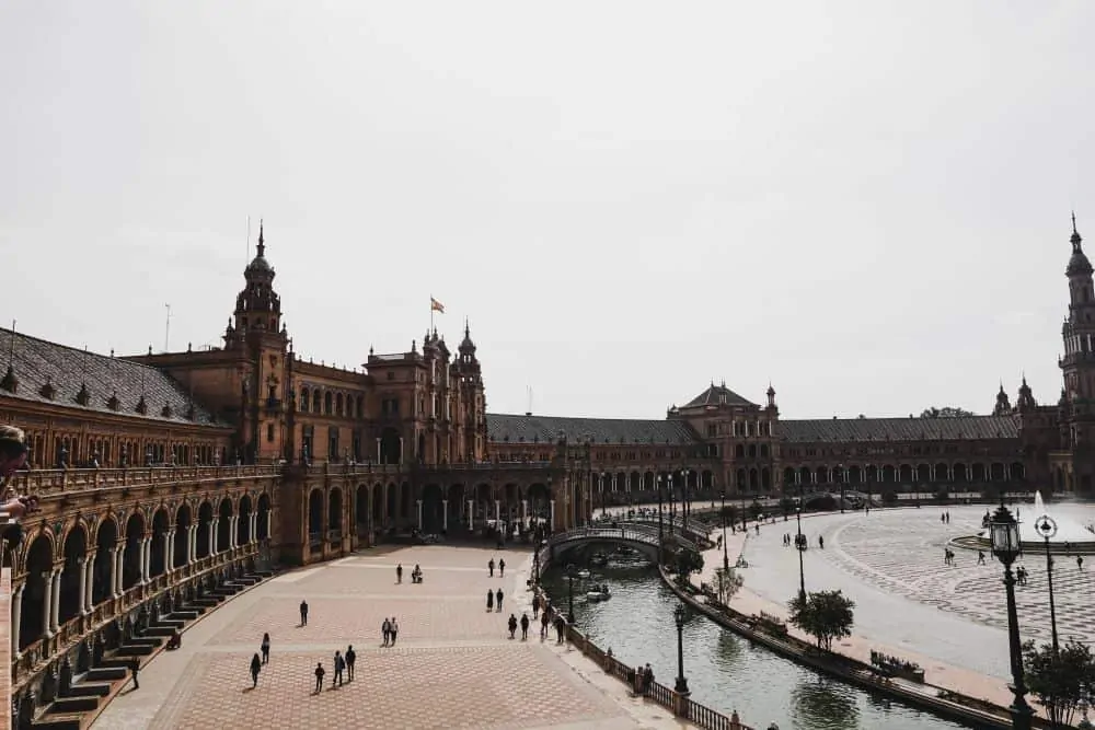 brown building - Plaza de Espana in Seville, Spain