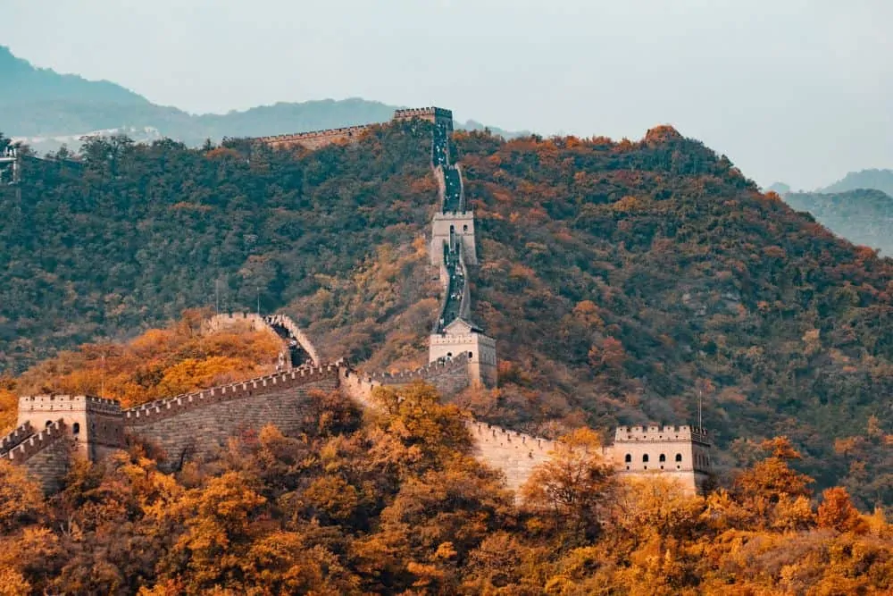 Great Wall of China in the fall