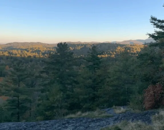 View of valley from Sunset Rock on Whiteside Mountain in Highland NC