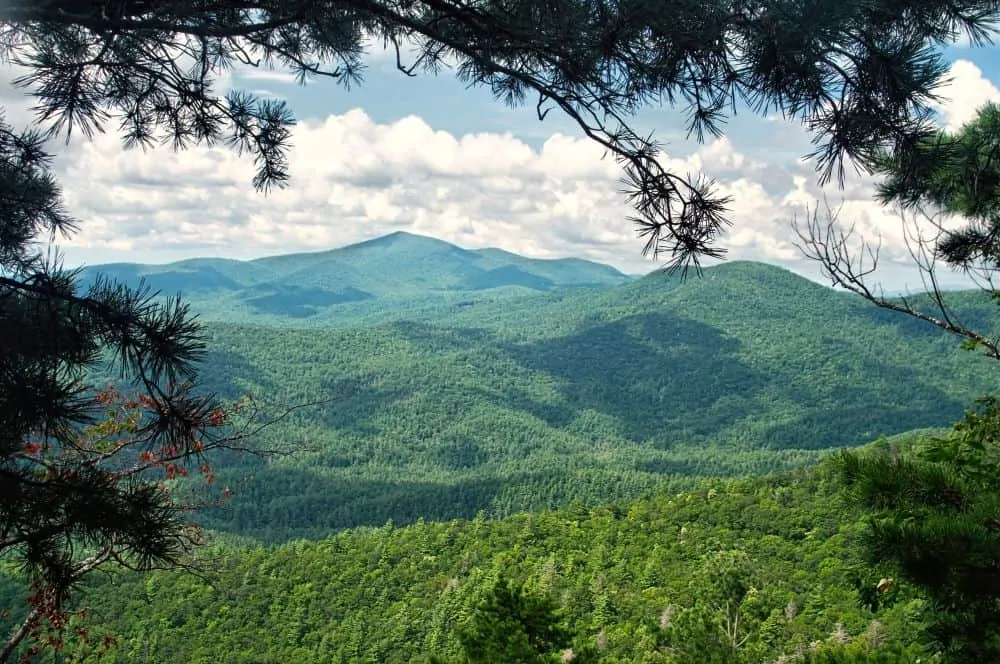 view of mountains along Highway 64 in Highlands NC