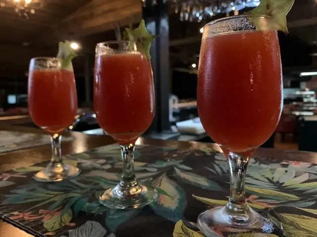 Arenal Springs Resort review featured by top international travel blogger, The Common Traveler | image: three glasses with pink juice and star fruit