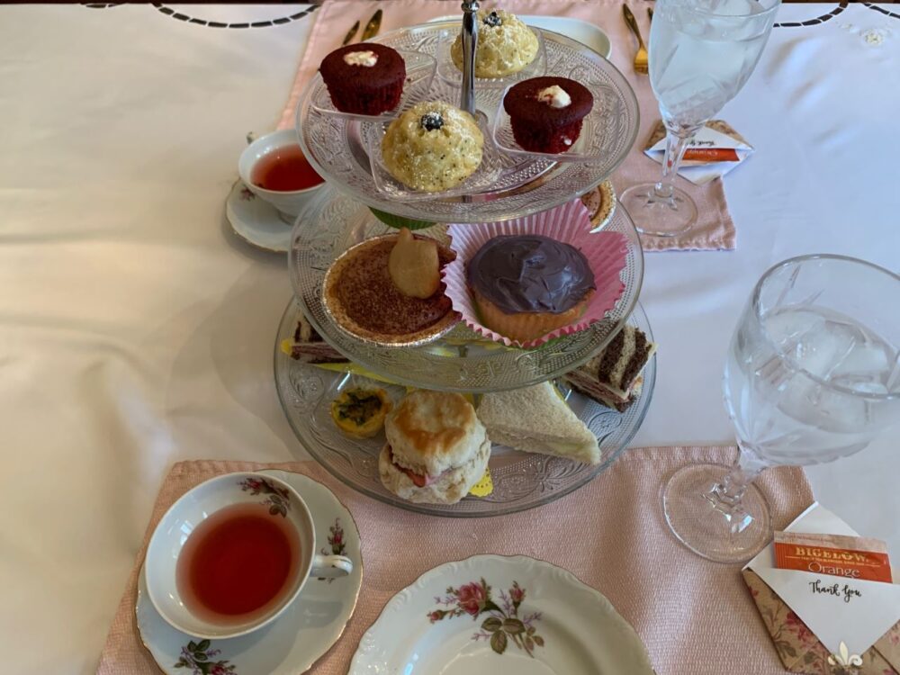 Afternoon Tea in Salisbury MD at the gillis grier bed and breakfast by The common Traveler | image: place setting at afternoon tea with foods