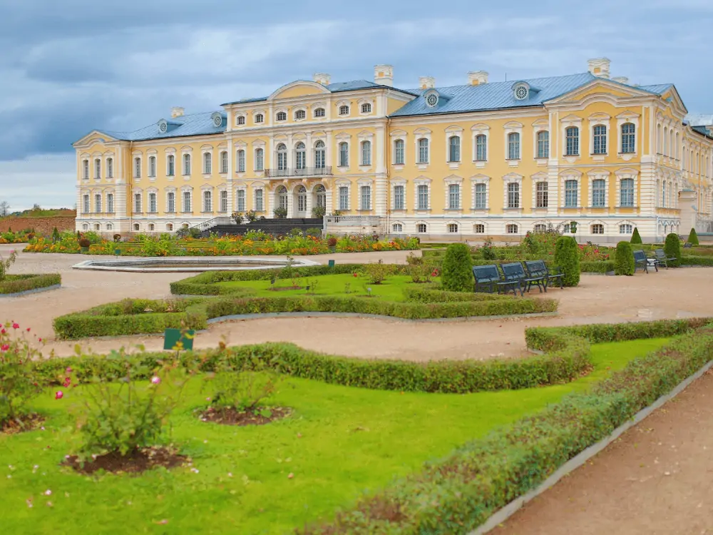 Best Day Trips from Riga, Latvia | image: Rundale Palace in Latvia - with gardens in the forefront