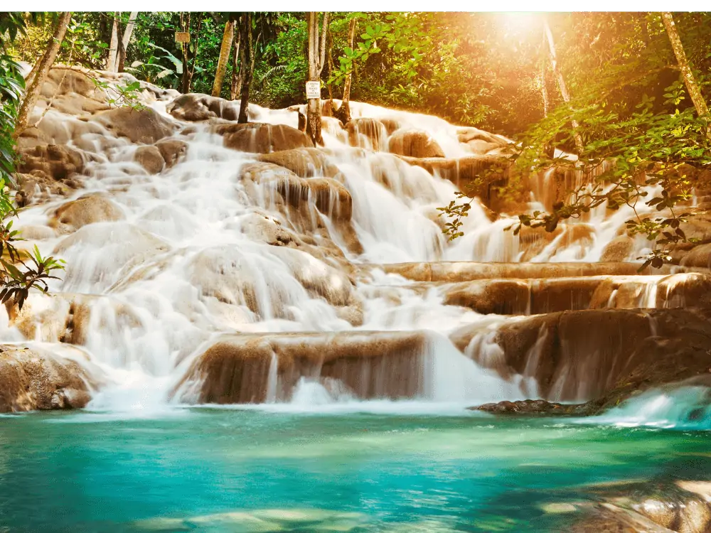 15+ Best Fun Things to Do in Jamaica | The Common Traveler | image: Dunn River Falls from the bottom
