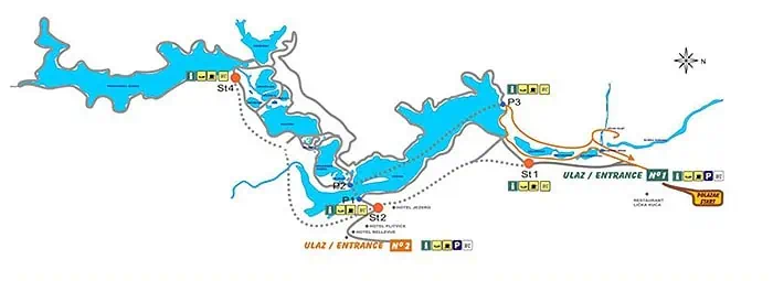 Guide to Plitvice Lakes National Park: image of park map