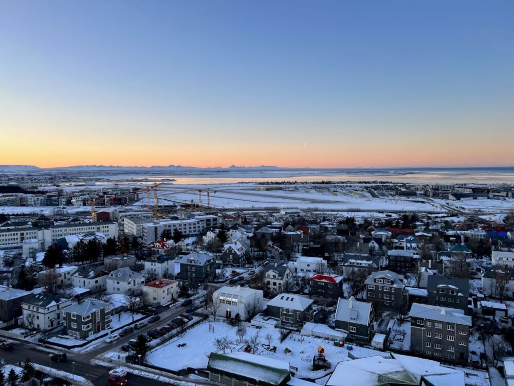 Know Before Visiting Iceland in Winter | The Common Traveler | image: view of Reykjavik at sunrise