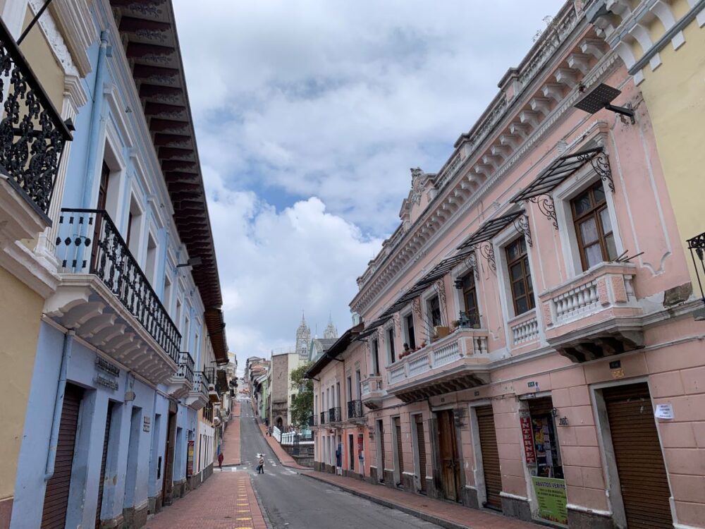 Best Things to Do in Quito Ecuador | The Common Traveler | image:  colorful buildings in Old Town Quito