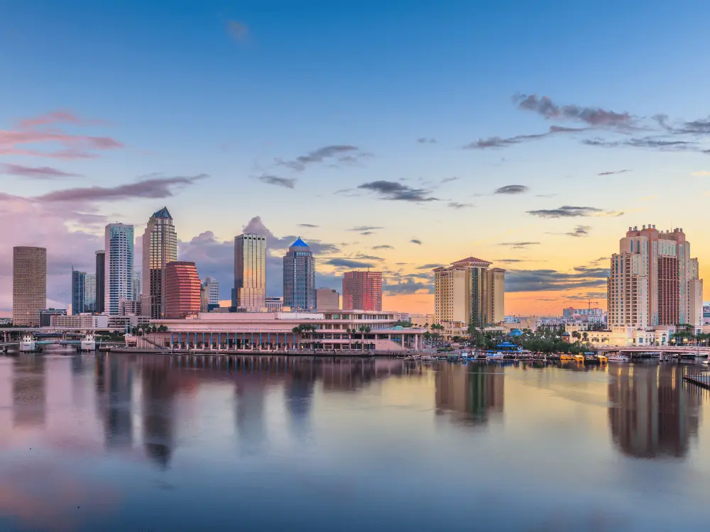 Best Things to Do in Tampa | The Common Traveler | image: Tampa Riverwalk at sunset