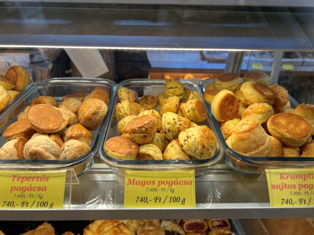 Hungarian Foods and Drinks to Try | The Common Traveler | image: display of little biscuits at Central Market in Budapest