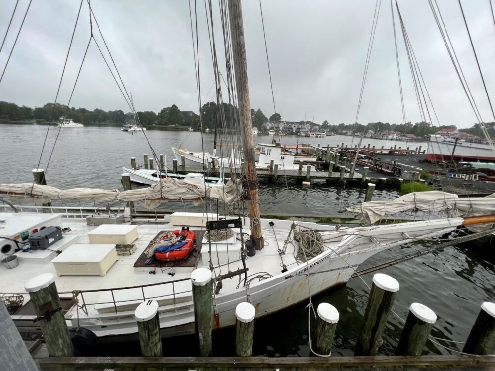 13+ Reasons to Spend a Weekend in Easton, Talbot County, MD | The Common Traveler | image: Floating fleet (ships at dock) at Chesapeake Bay Maritime Museum