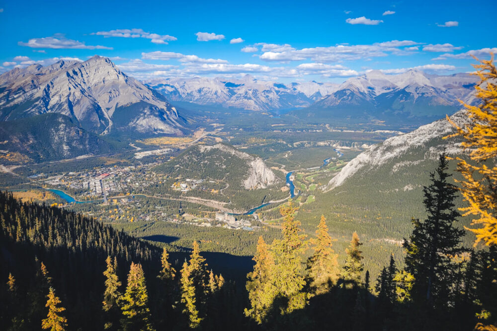 Banff Itinerary 7 Days | The Common Traveler | image: view from Sulphur Mountain hike or Banff Gondola