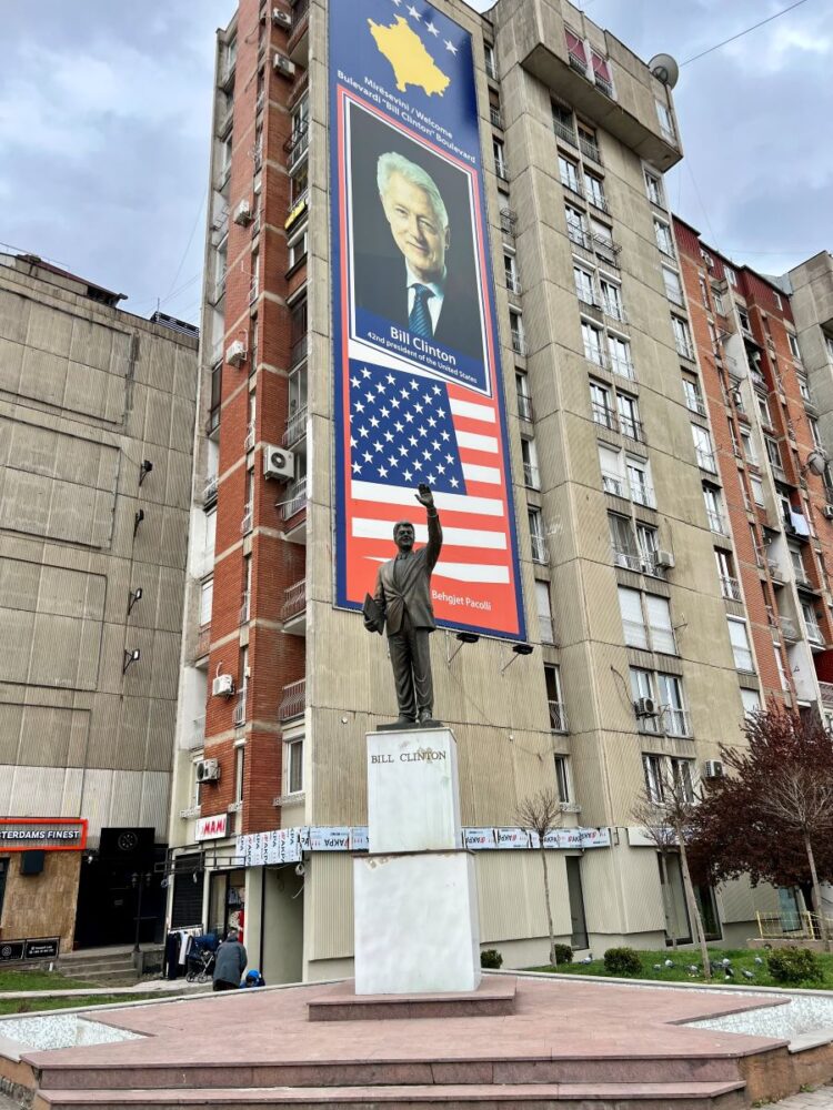 Pristina Itinerary | The Common Traveler | image: Bill Clinton Statue and Plaza