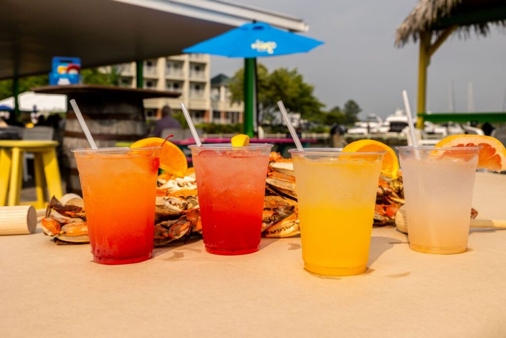 20 Things to Do on Kent Island, Queen Anne's County, MD | The Common Traveler | image: glasses of crushes with crabs