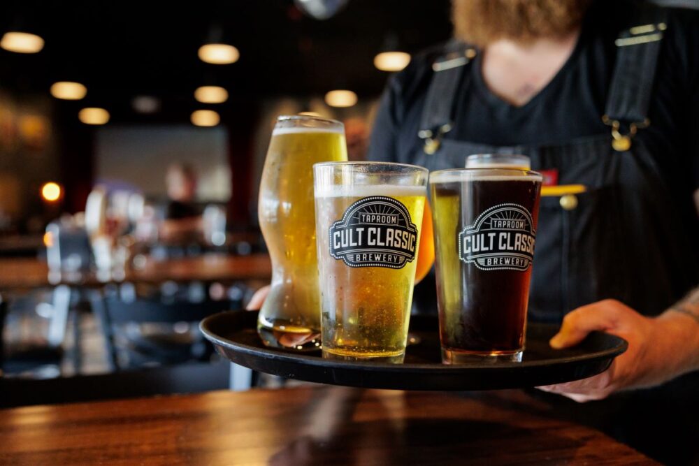 20 Things to Do on Kent Island, Queen Anne's County, MD | The Common Traveler | image: Cult Classic Brewery glasses on tray