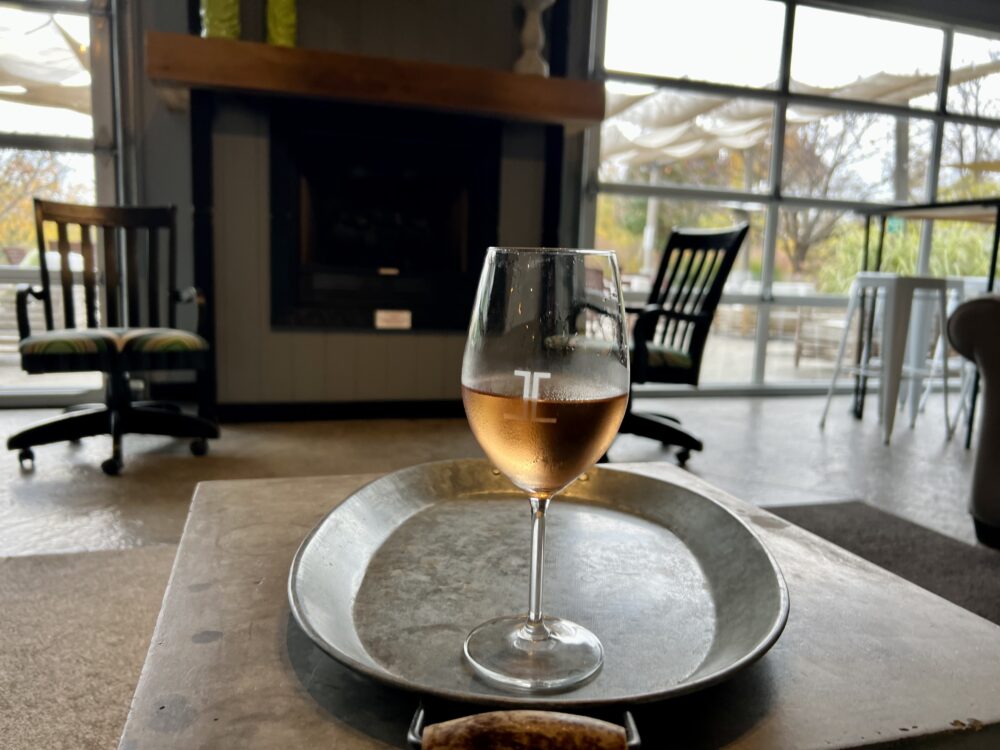 Winchester VA Craft Beverage Trail (map included!) | The Common Traveler | image: rose glass at James Charles Winery & Vineyard