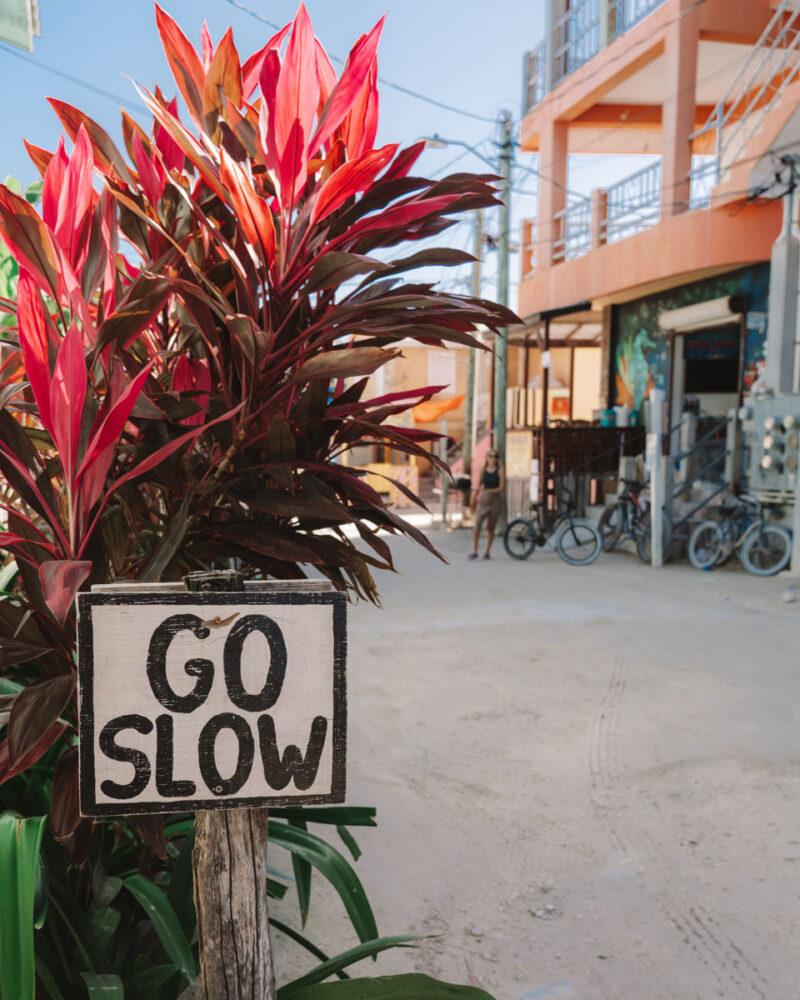 Caye Caulker or Ambergris Caye? | The Common Traveler | image: go slow sign