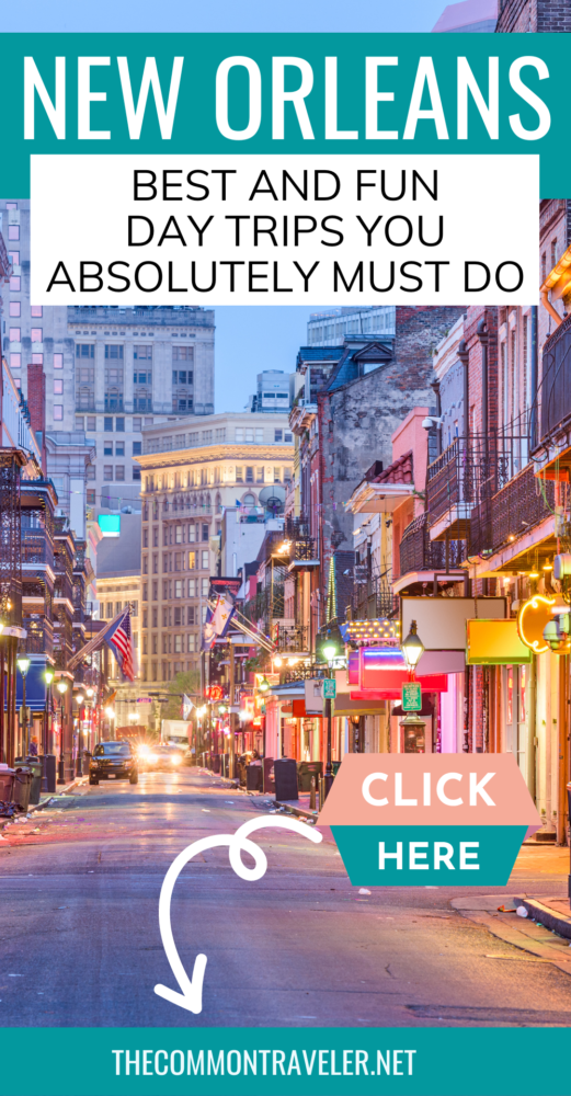 Best Day Trips from New Orleans | The Common Traveler shares travel experts' favorite day trips from New Orleans, from 30 minutes to 2.5 hours away. Consider Manchac Swap, San Francisco Plantation, Laura Plantation, Oak Alley Plantation, Coastal Mississippi, Baton Rouge, Nottoway Plantation, Lafayette, Mobile, and Dauphin Island! #nola #neworleans #neworleansdaytrips