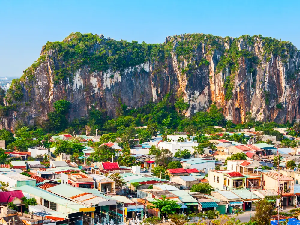 Things to Do in Da Nang Vietnam | The Common Traveler | image: Marble Mountains above Da Nang