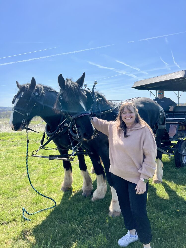 Insta-Worthy Photo Spots in Gettysburg and Adams County | The Common Traveler | image: woman with Shire horses