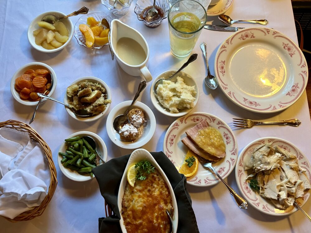 Hidden Gems in Gettysburg and Adams County | The Common Traveler | image: table full of food at Hickory Bridge Farm