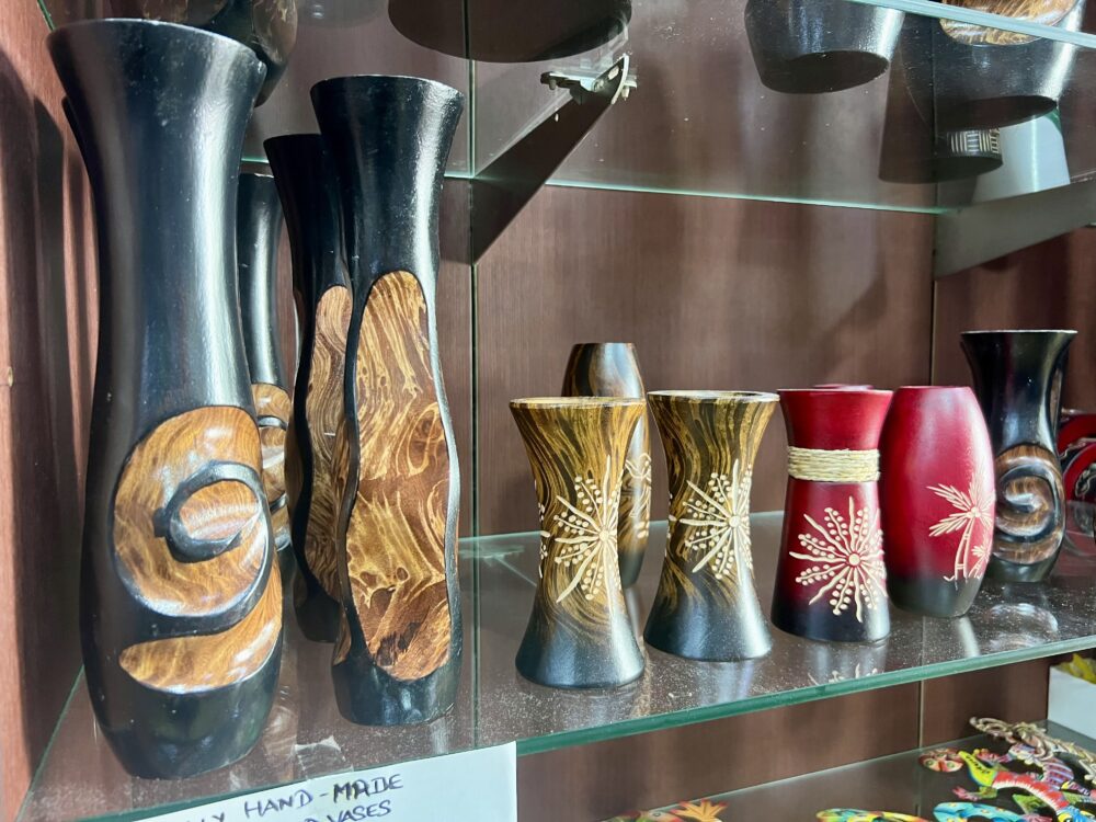 Unique Souvenirs From Curaçao | The Common Traveler | image: hand carved wood vases and items