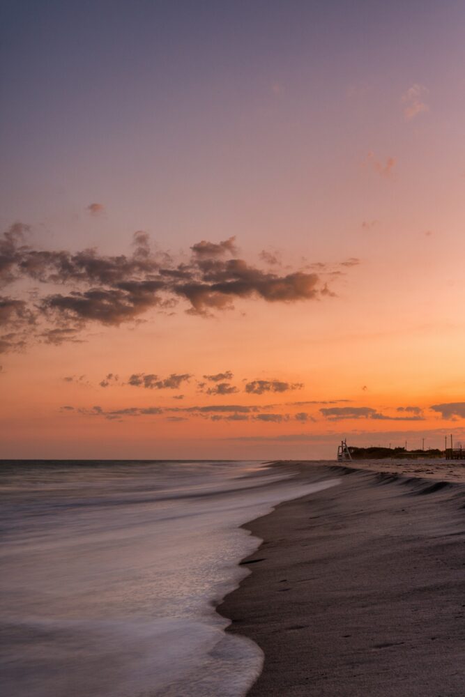 Best NC Beaches to Find Shark Teeth | The Common Traveler | image: sunrise at Onslow Beach
