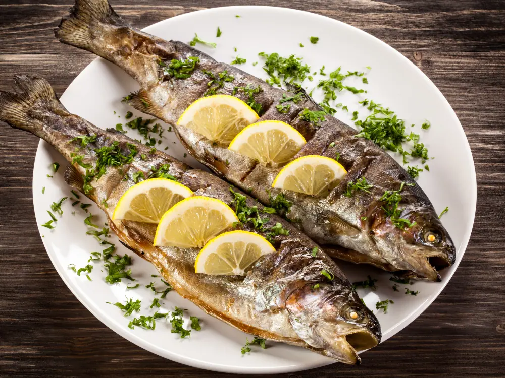 Macedonian Foods to Try | The Common Traveler | image: grilled trout topped with lemon slices