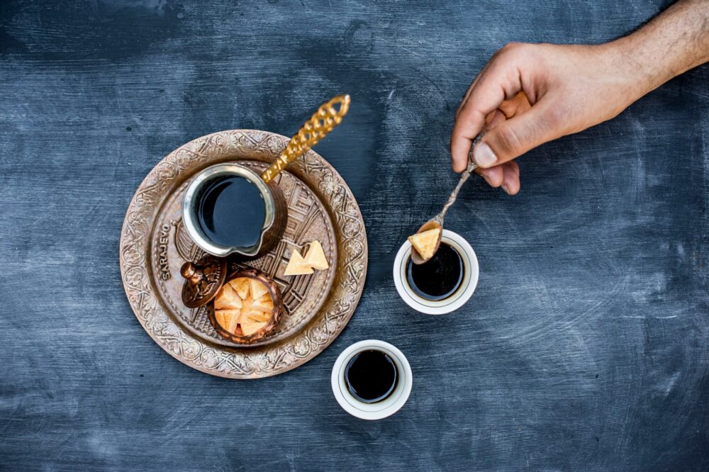 Macedonian Foods to Try | The Common Traveler | image:  Turkish coffee seen from above