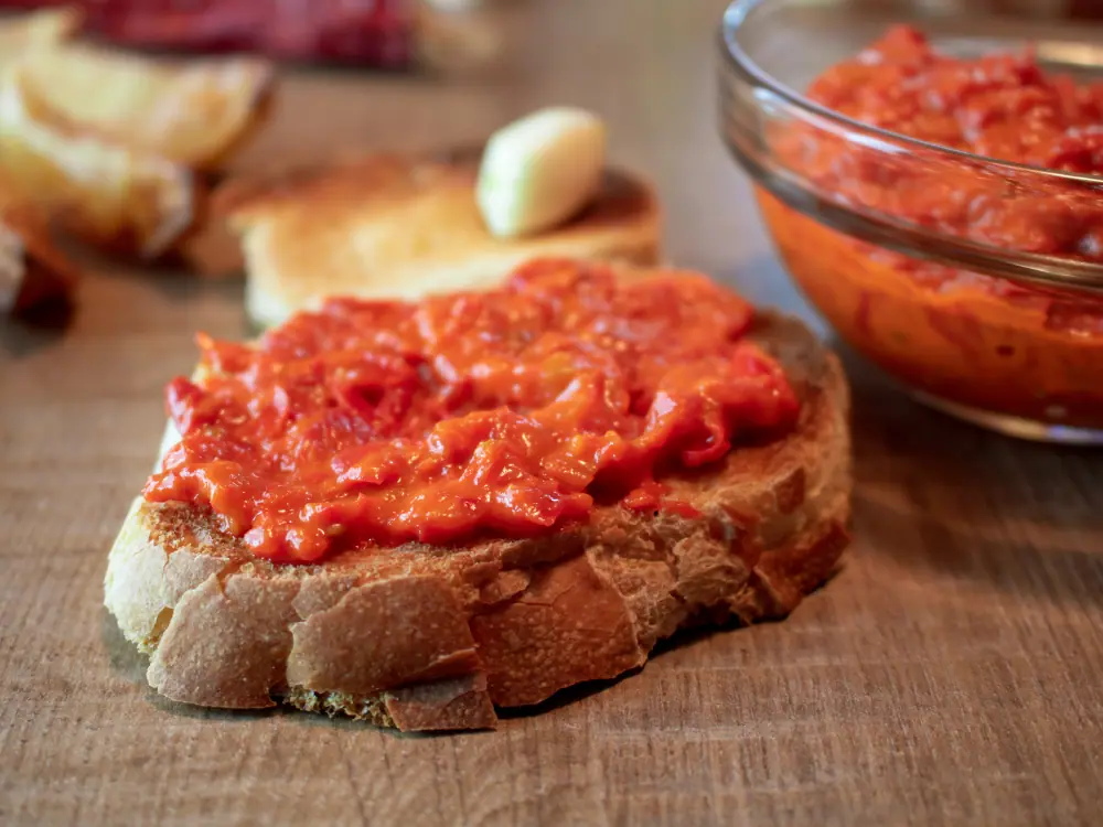 North Macedonia Souvenirs | The Common Traveler | image: ajvar on toast