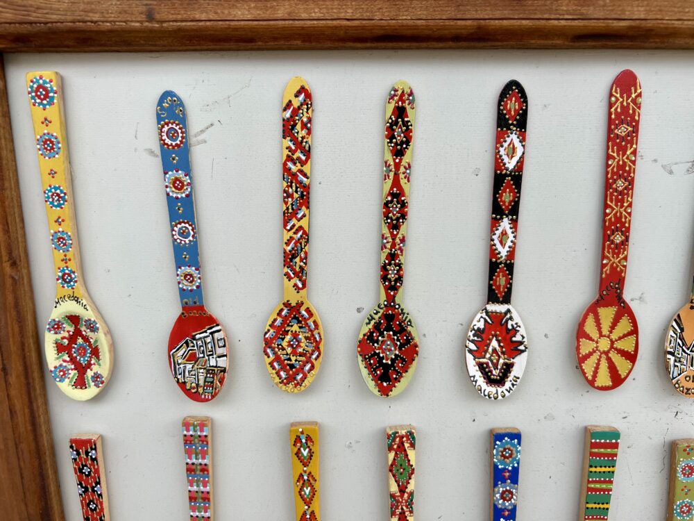 North Macedonia Souvenirs | The Common Traveler | image: painted wooden spoons