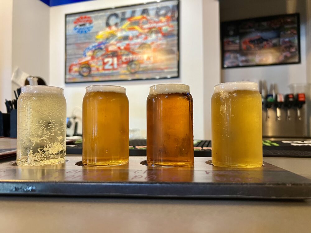 Best Things to Do in Bristol TN/VA | The Common Traveler | image: flight of beers from Michael Waltrip Brewing