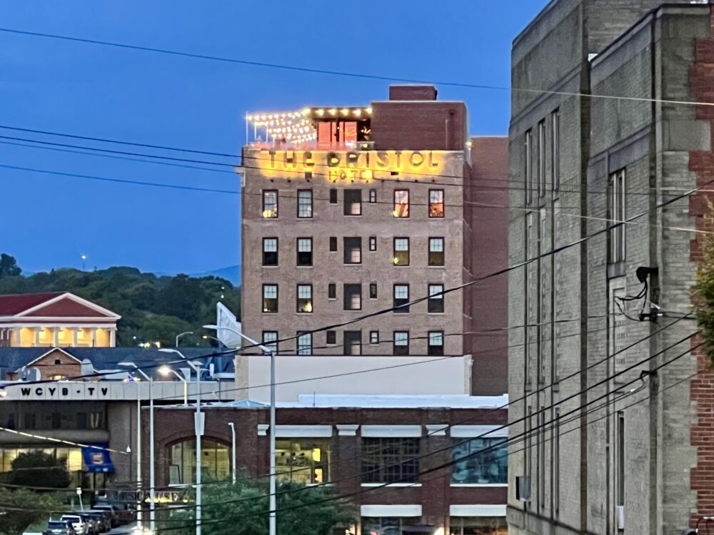 Best Things to Do in Bristol TN/VA | The Common Traveler | image: The Bristol Hotel at night