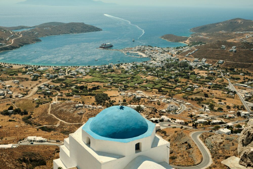 Island Hopping Beyond Santorini | The Common Traveler | image: view of port of Serifos