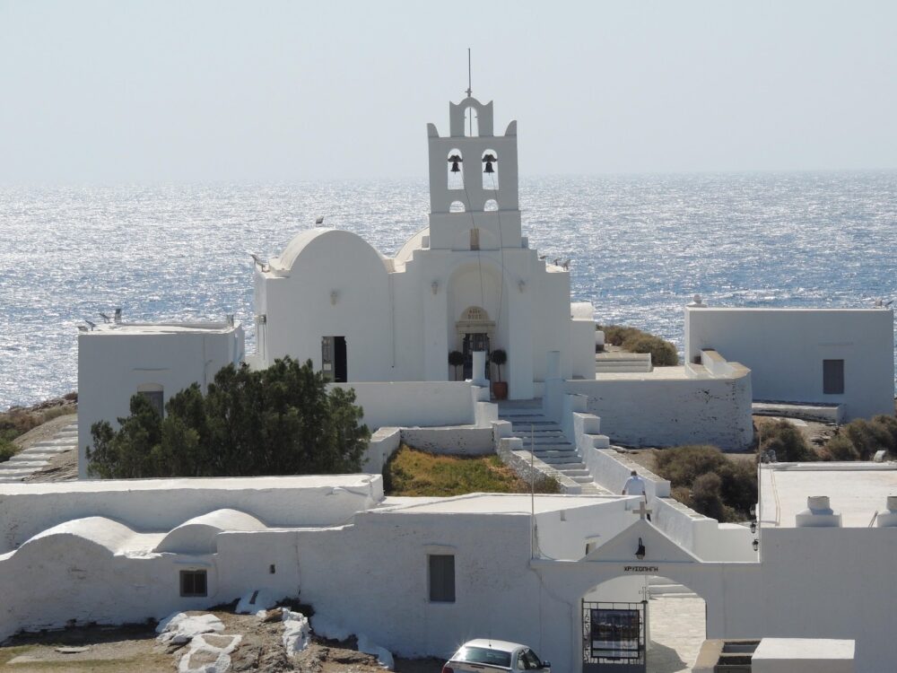 Island Hopping Beyond Santorini | The Common Traveler | image: Chrysopigi Monastery