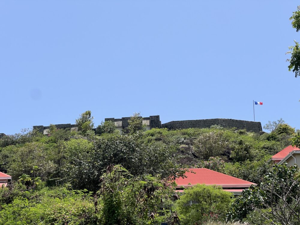 Self-Guided Walking Tour of Gustavia, St Barts | The Common Traveler | image: Fort Gustave with French flag