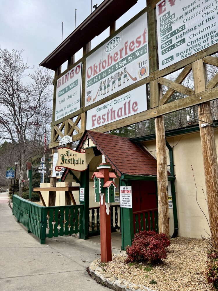 28 Best Things to Do in Helen, GA | The Common Traveler | image: outside of Oktoberfest Festhalle