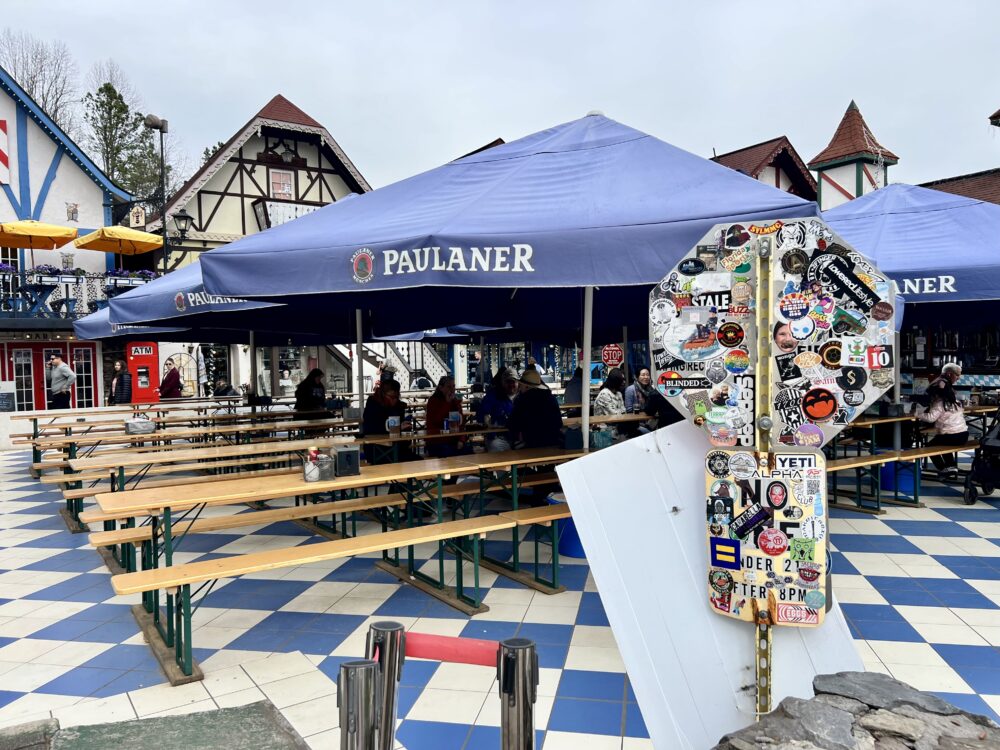 28 Best Things to Do in Helen, GA | The Common Traveler | image: covered beer hall area