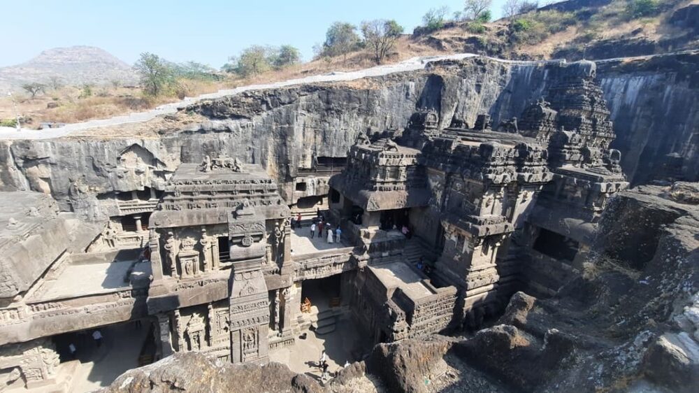 Unique Places to Visit in India | The Common Traveler | image: Kailasa Temple in ground complex